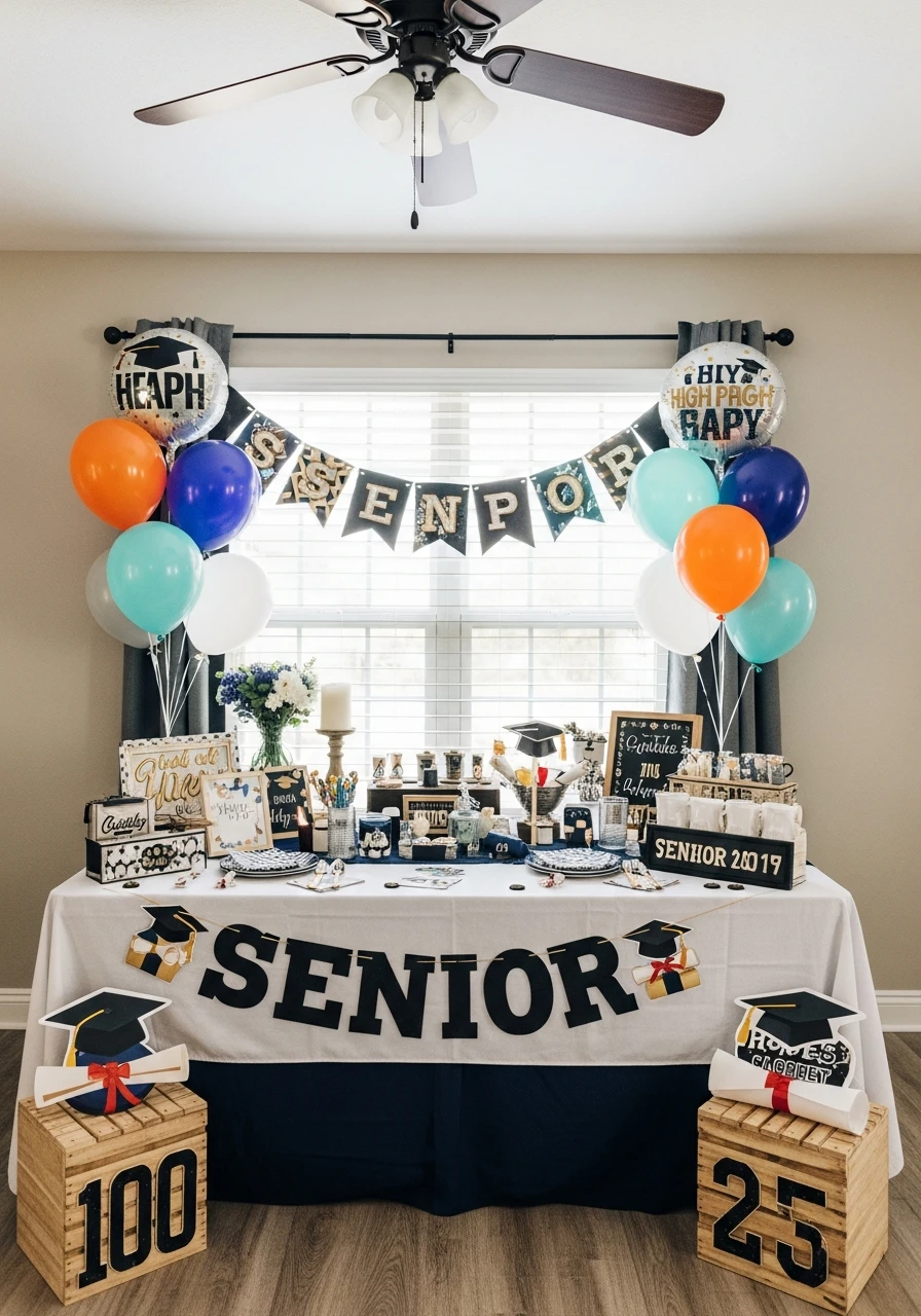 School Colors Decor Table