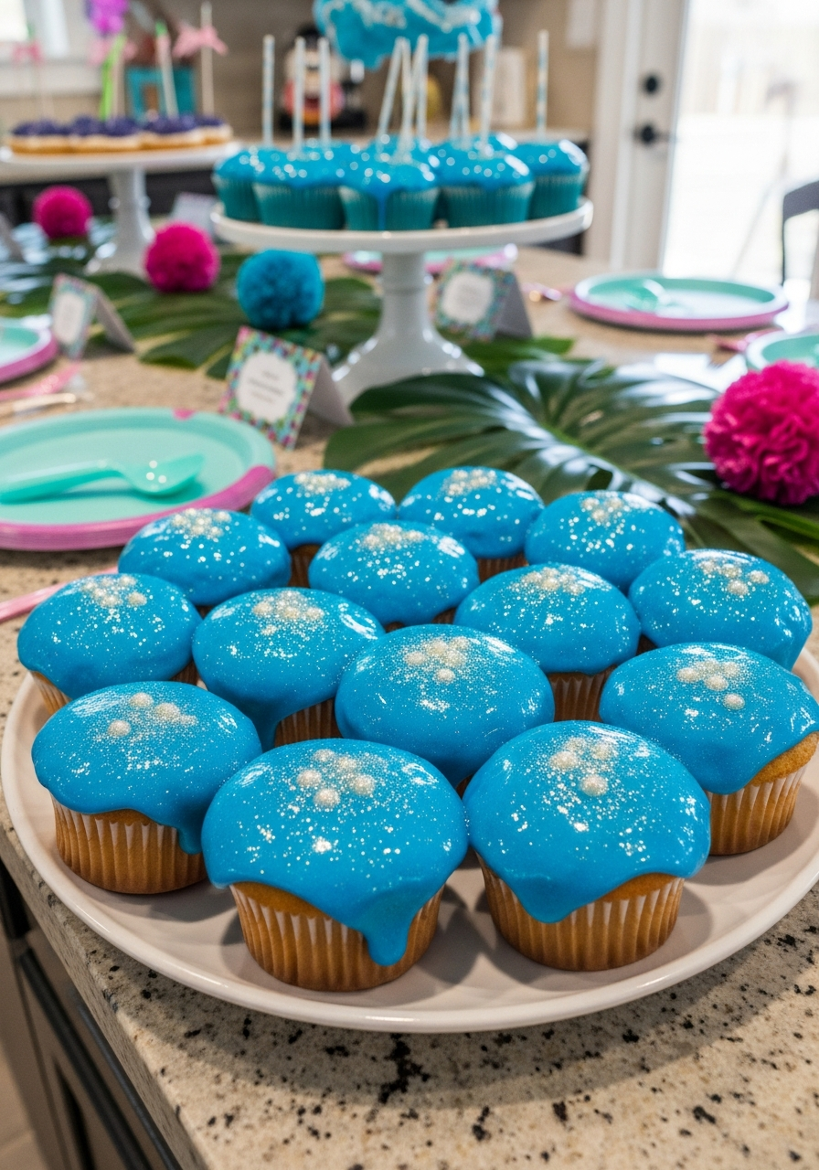 Blue Alien Slime Cupcakes