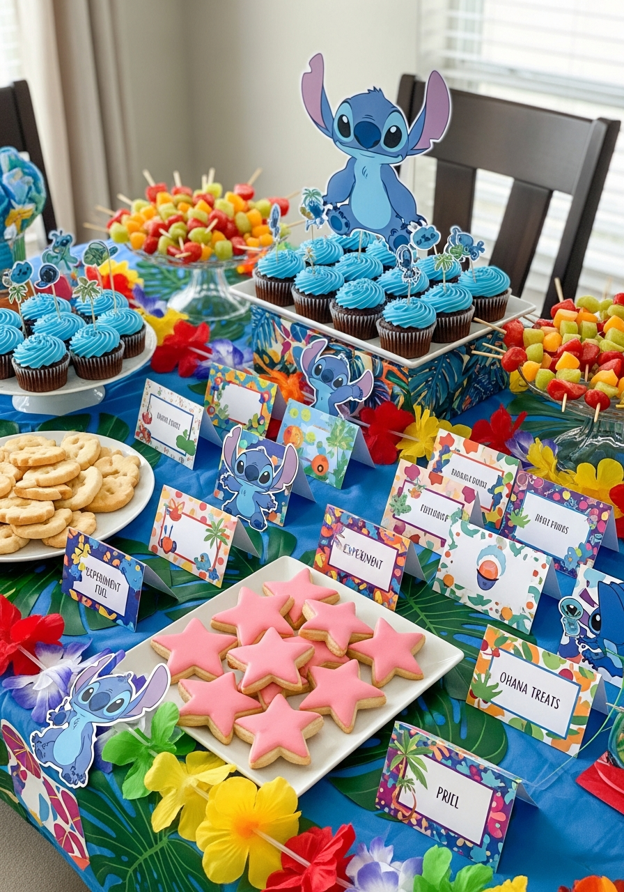 Stitch Snack Station With Themed Labels