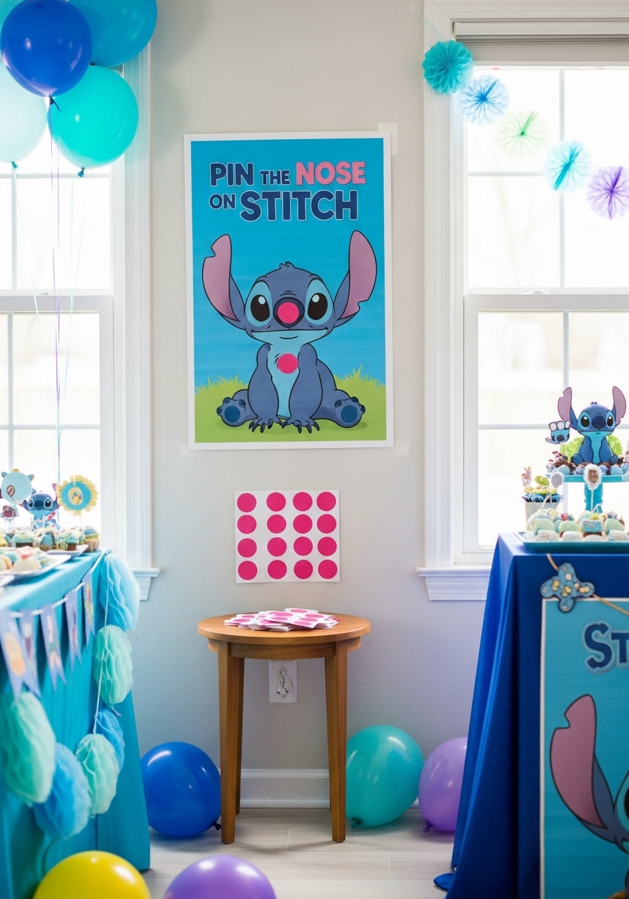 Pin the Nose on Stitch Game