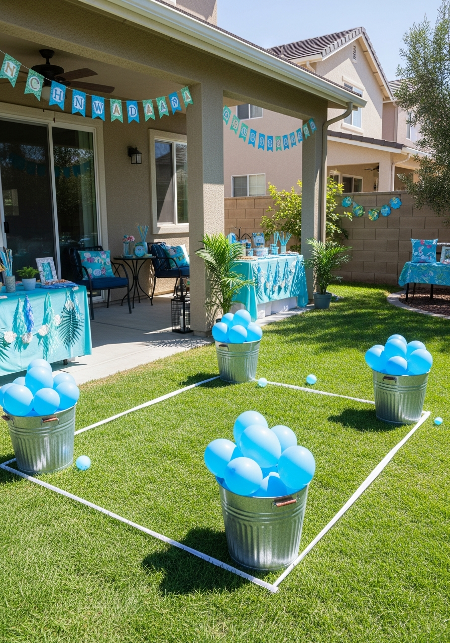 Water Balloon Toss Outdoors