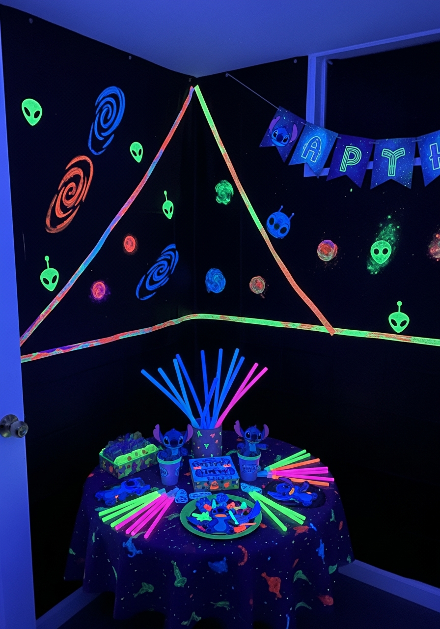 Glow in the Dark Galaxy Party Room