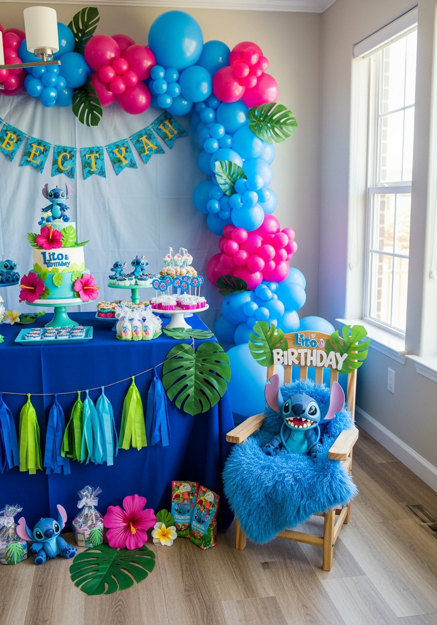 Birthday Child Dressed as Stitch or Lilo