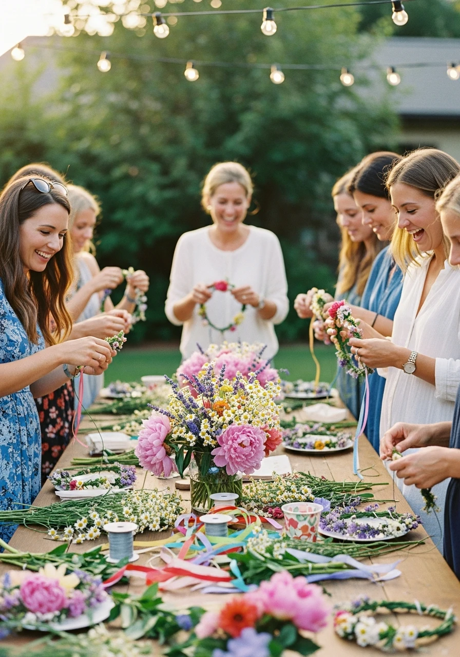 DIY Floral Crown Event - 50 Best Summer Party Ideas That Are Easy to Plan