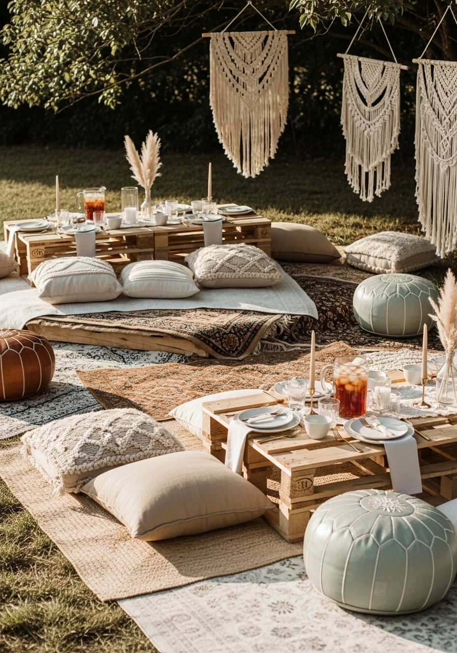 Chic Boho Outdoor Setup - 50 Best Summer Party Ideas That Are Easy to Plan