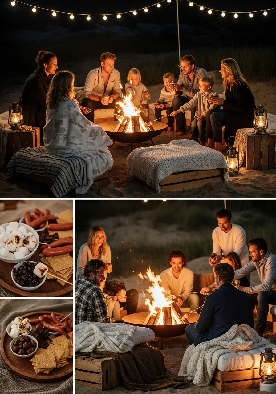 Evening Beach Bonfire - 50 Best Summer Party Ideas That Are Easy to Plan