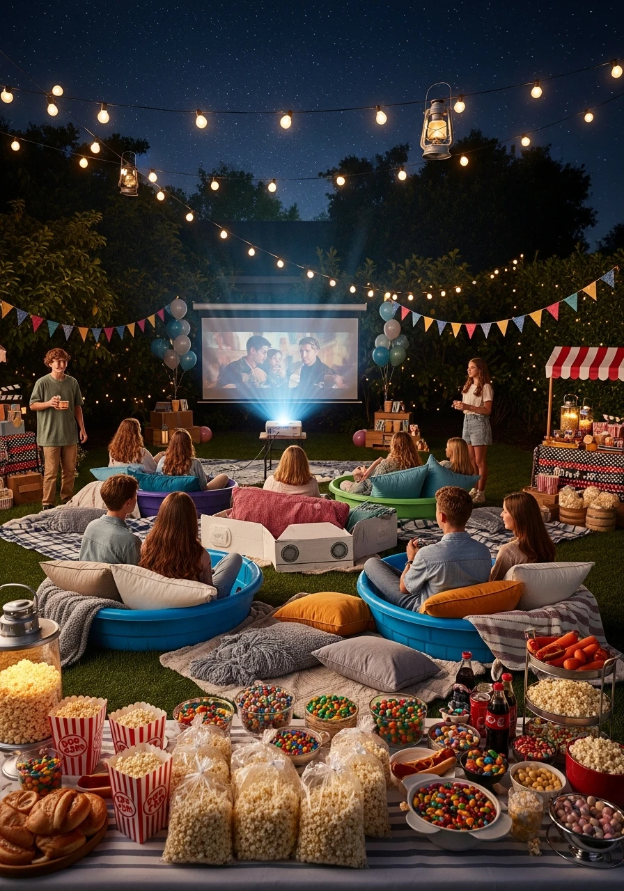 Backyard Drive-In Bash - 13th Birthday Party Ideas