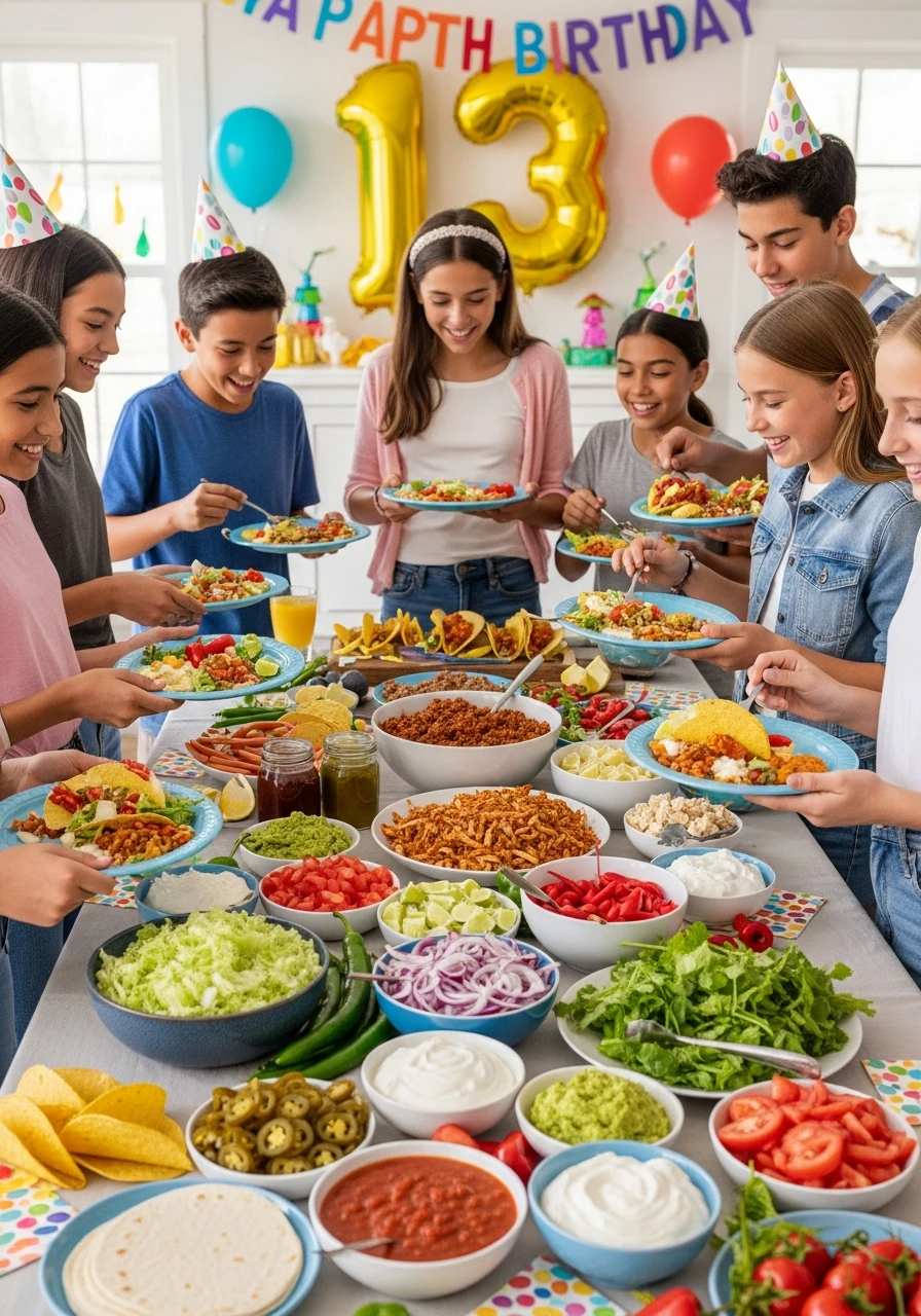 Taco Bar Fiesta - 13th Birthday Party Ideas