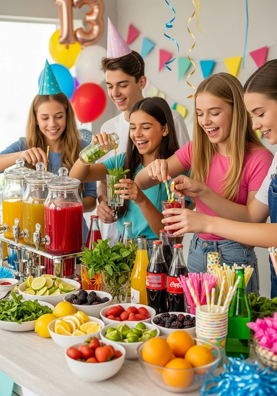 Mocktail Bar Party - 13th Birthday Party Ideas