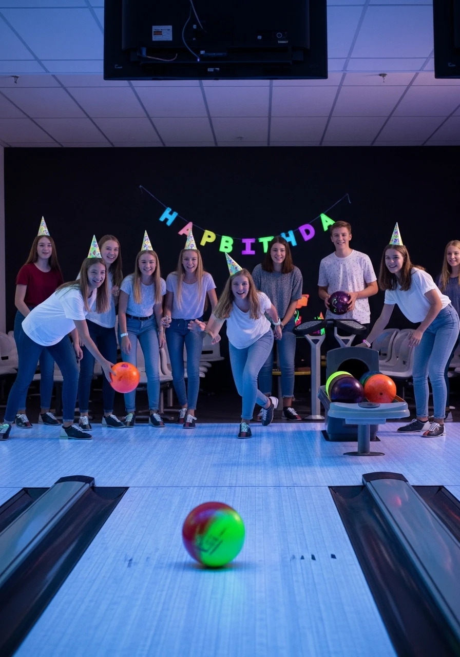 Glow Bowling Party - 13th Birthday Party Ideas