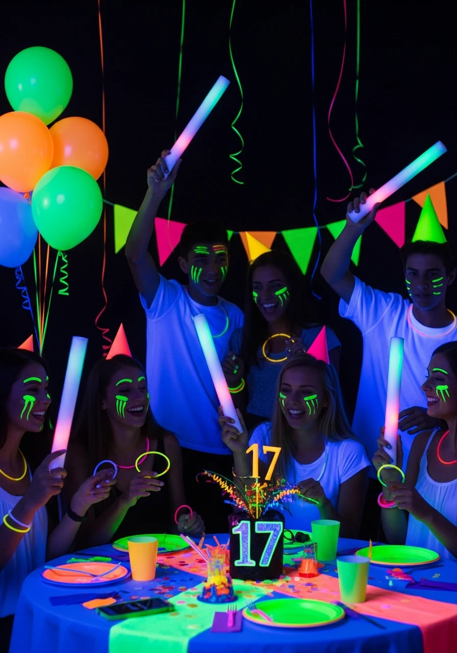 Glow-in-the-Dark Party - 17th Birthday Ideas