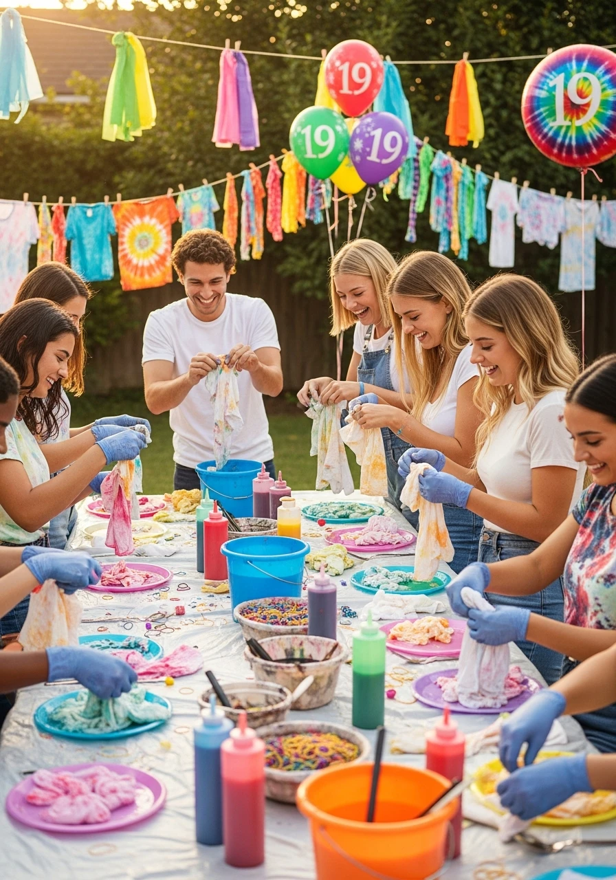 DIY Tie-Dye Party - 19th Birthday Ideas