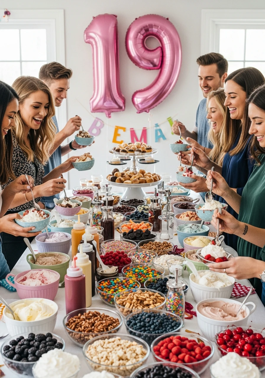 Build Your Own Sundae Bar - 19th Birthday Ideas