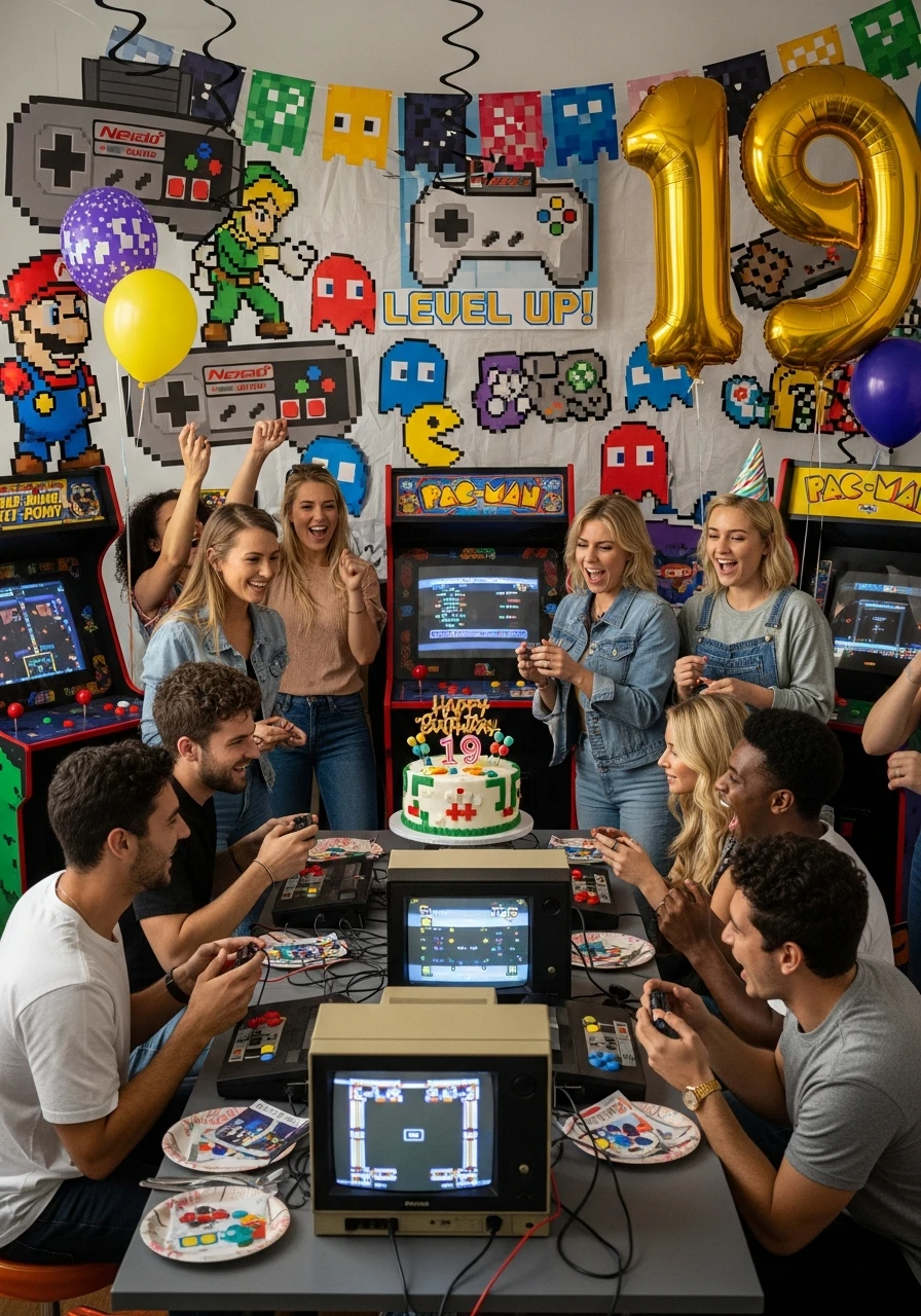 Level Up! Retro Gaming Night - 19th Birthday Ideas
