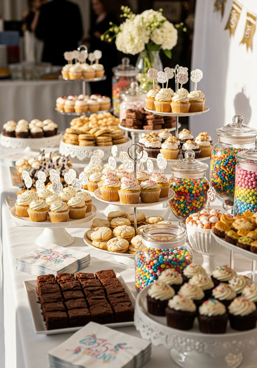 Dessert Bar Delight - 25th Birthday Ideas: Celebrate Your Quarter-Century Mark!
