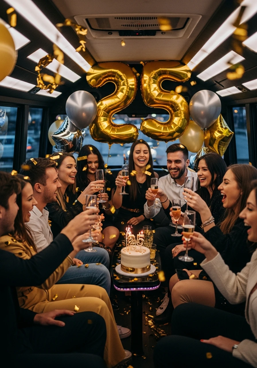 Rent a Party Bus - 25th Birthday Ideas: Celebrate Your Quarter-Century Mark!