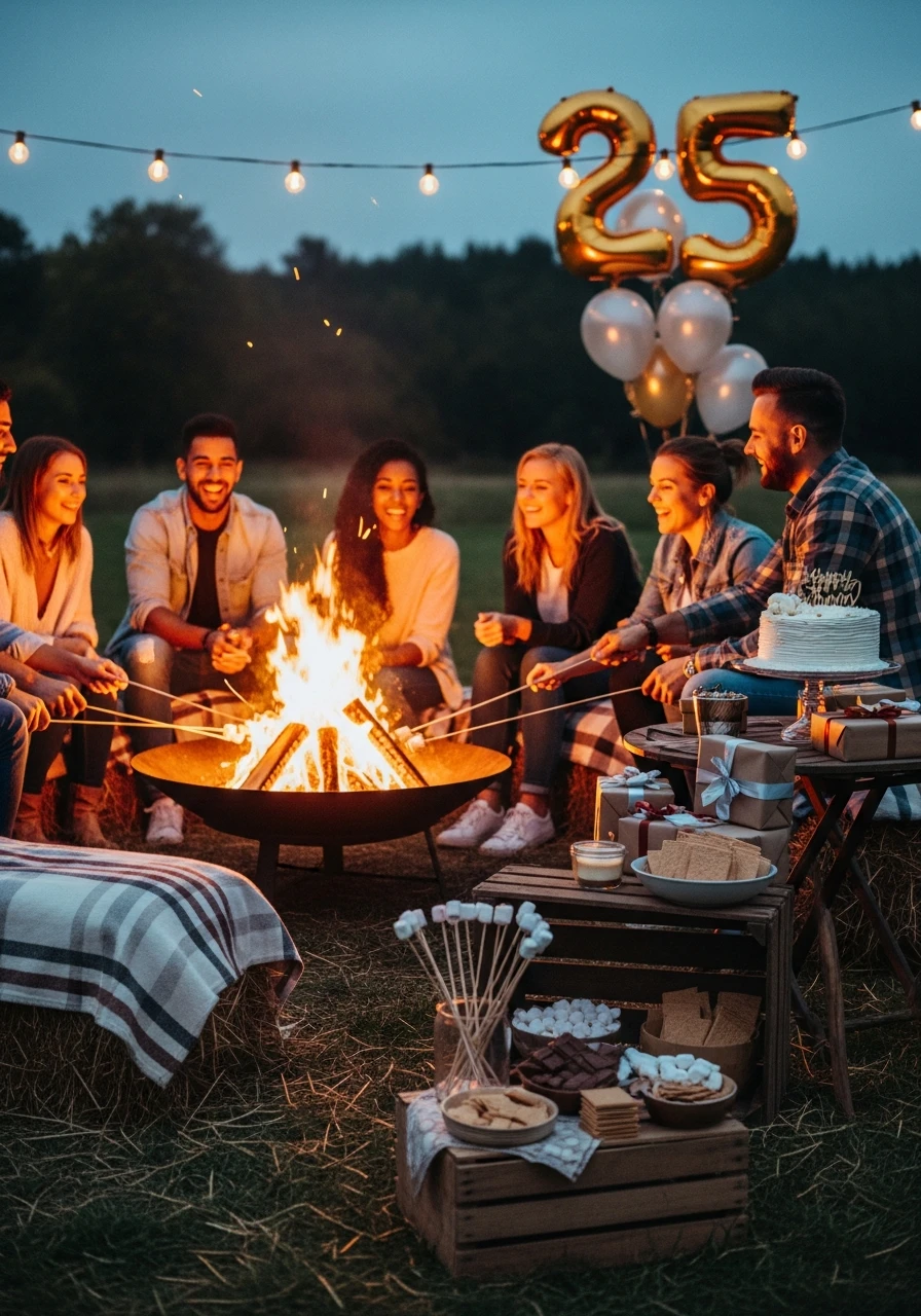 Bonfire & S'mores Night - 25th Birthday Ideas: Celebrate Your Quarter-Century Mark!