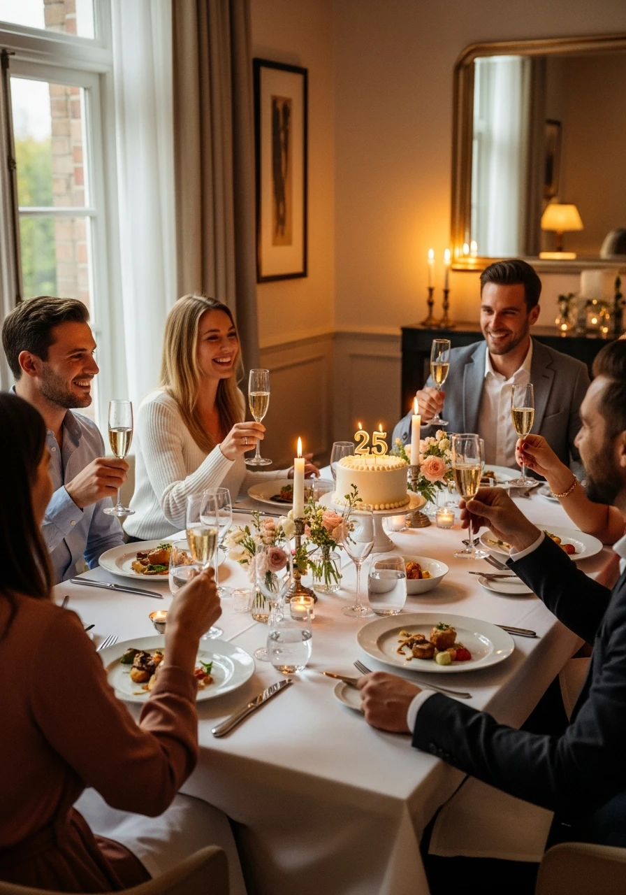 Fancy Dinner Party - 25th Birthday Ideas: Celebrate Your Quarter-Century Mark!