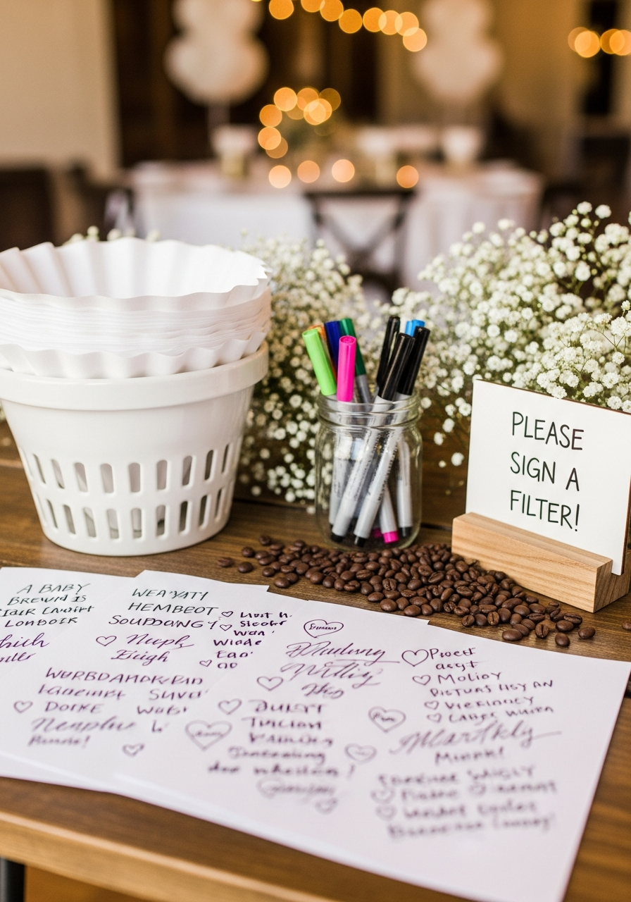 22. Coffee Filter Style Guest Book
