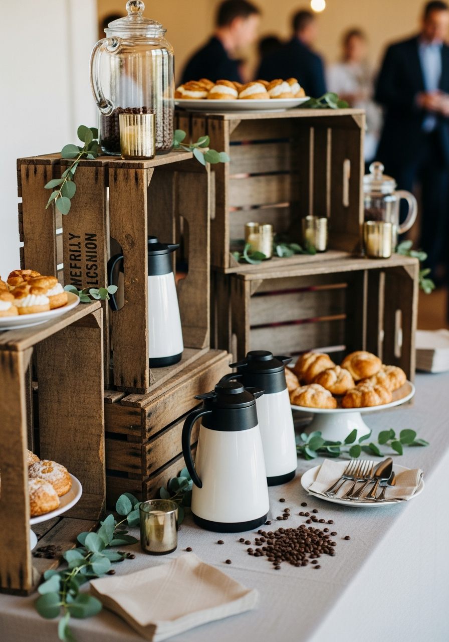 26. Stacked Wooden Crate Display Stands