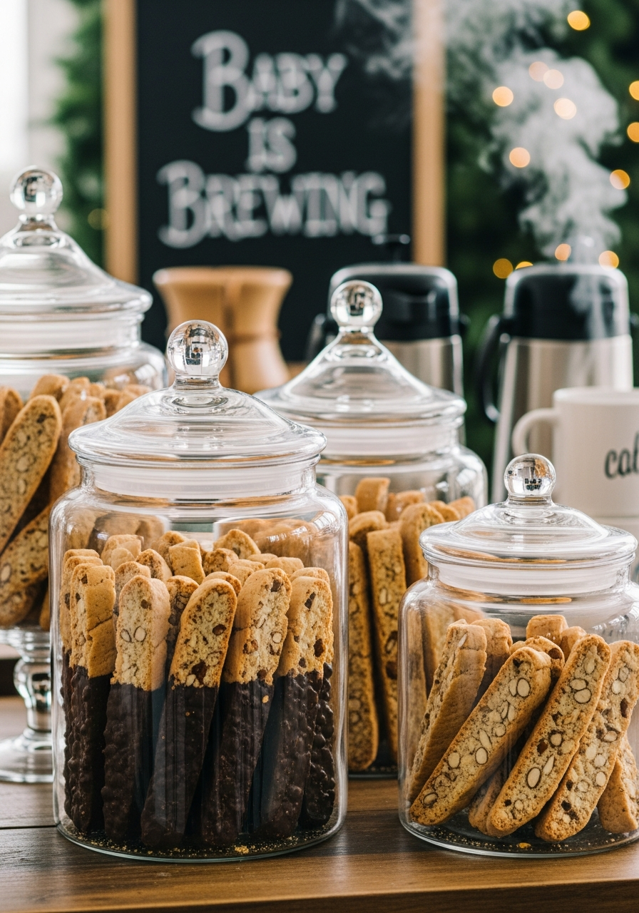 28. Large Glass Jars Filled With Biscotti