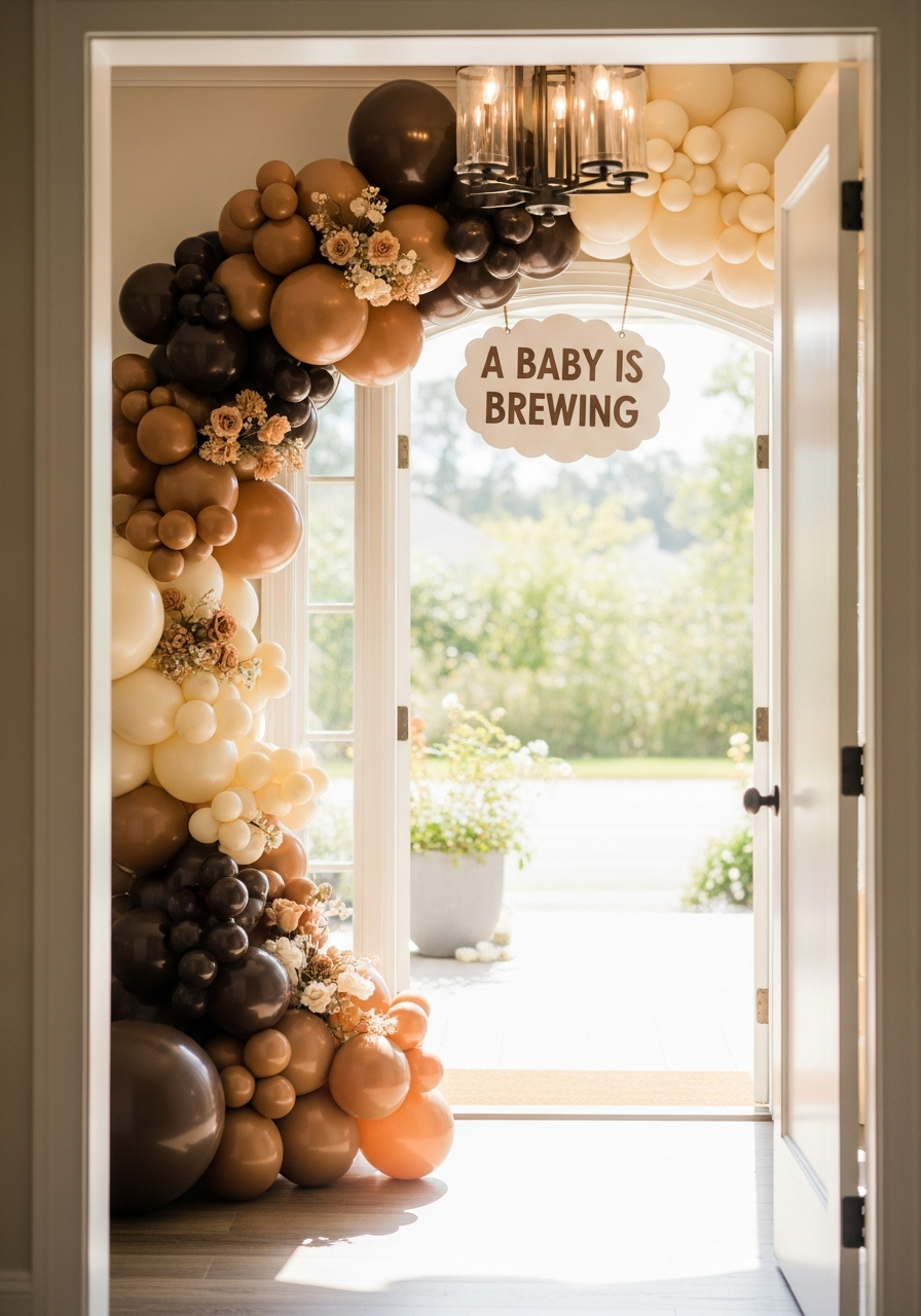 32. Brown and Cream Balloon Arch
