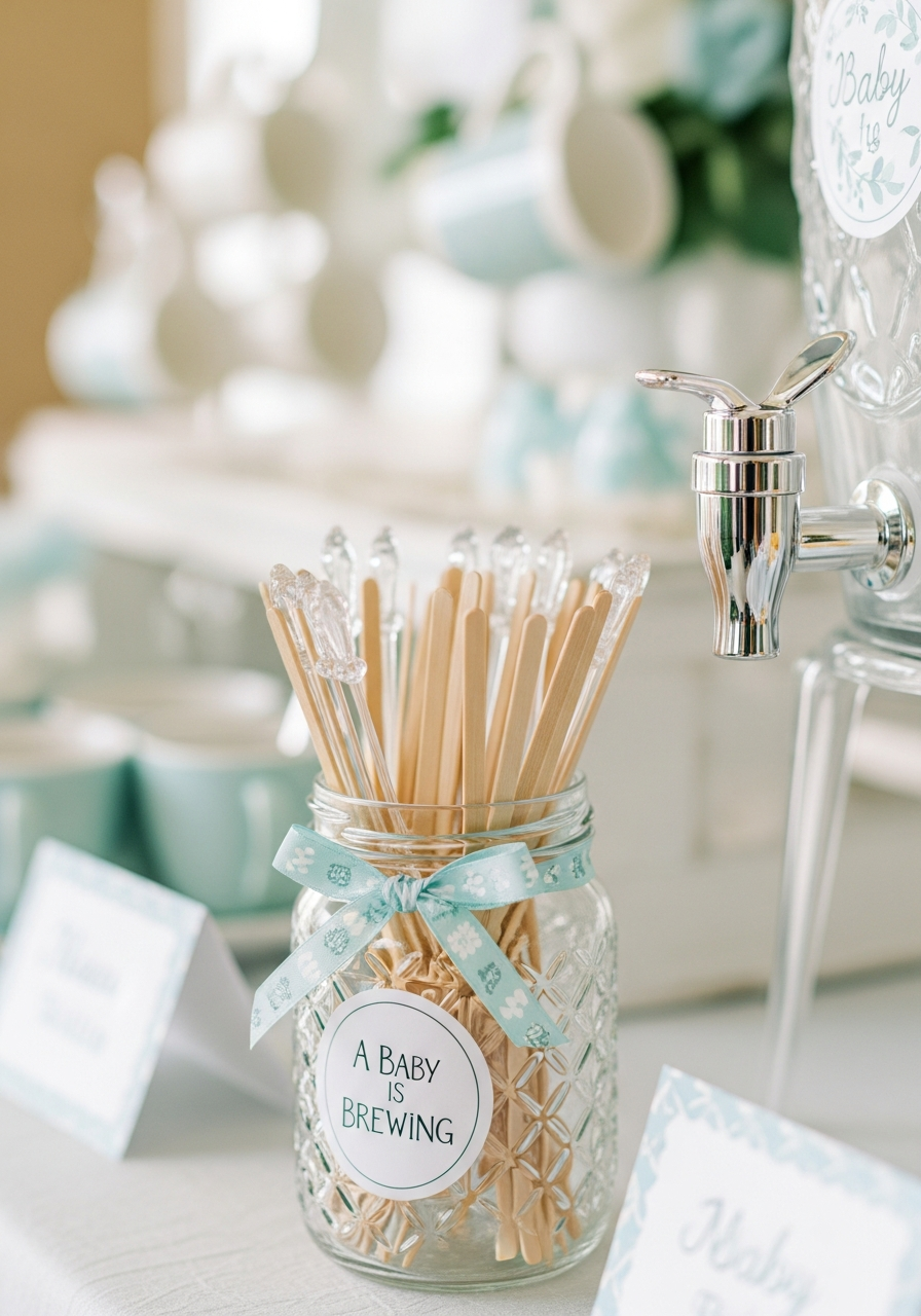 34. Decorative Glass Stir Stick Holder