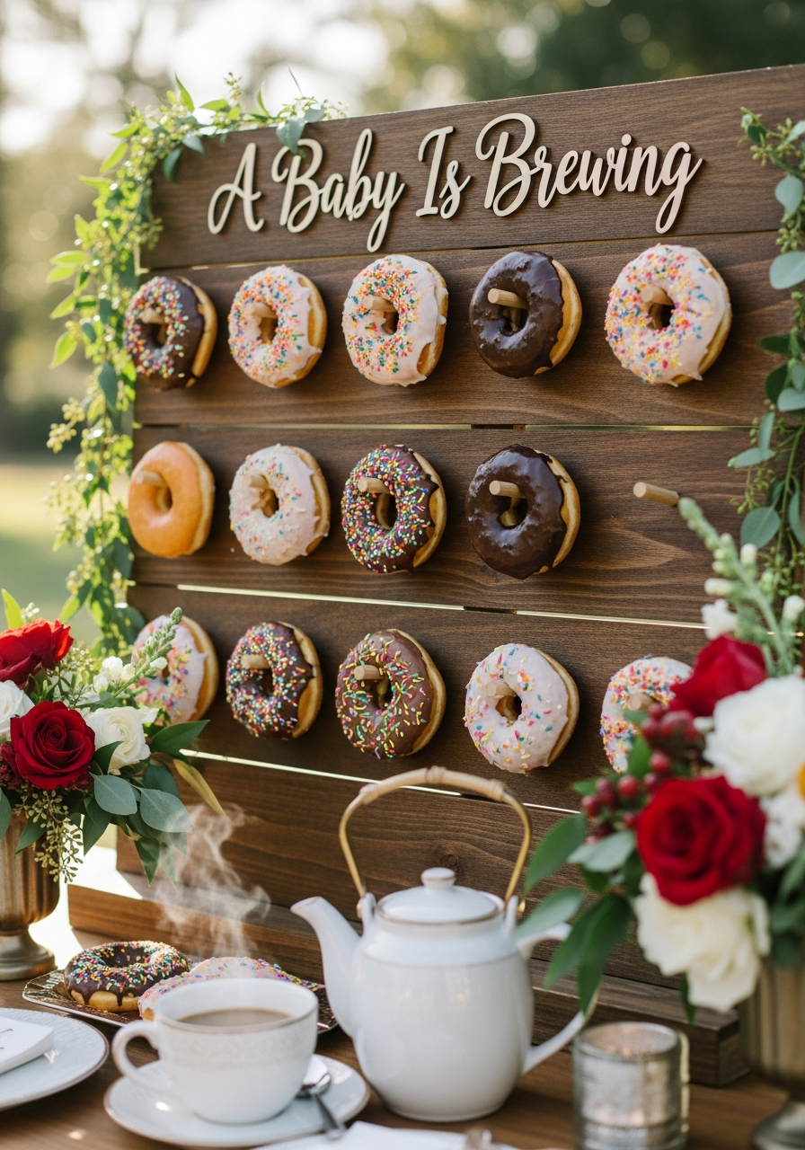 8. Sweet Breakfast Donut Display Wall