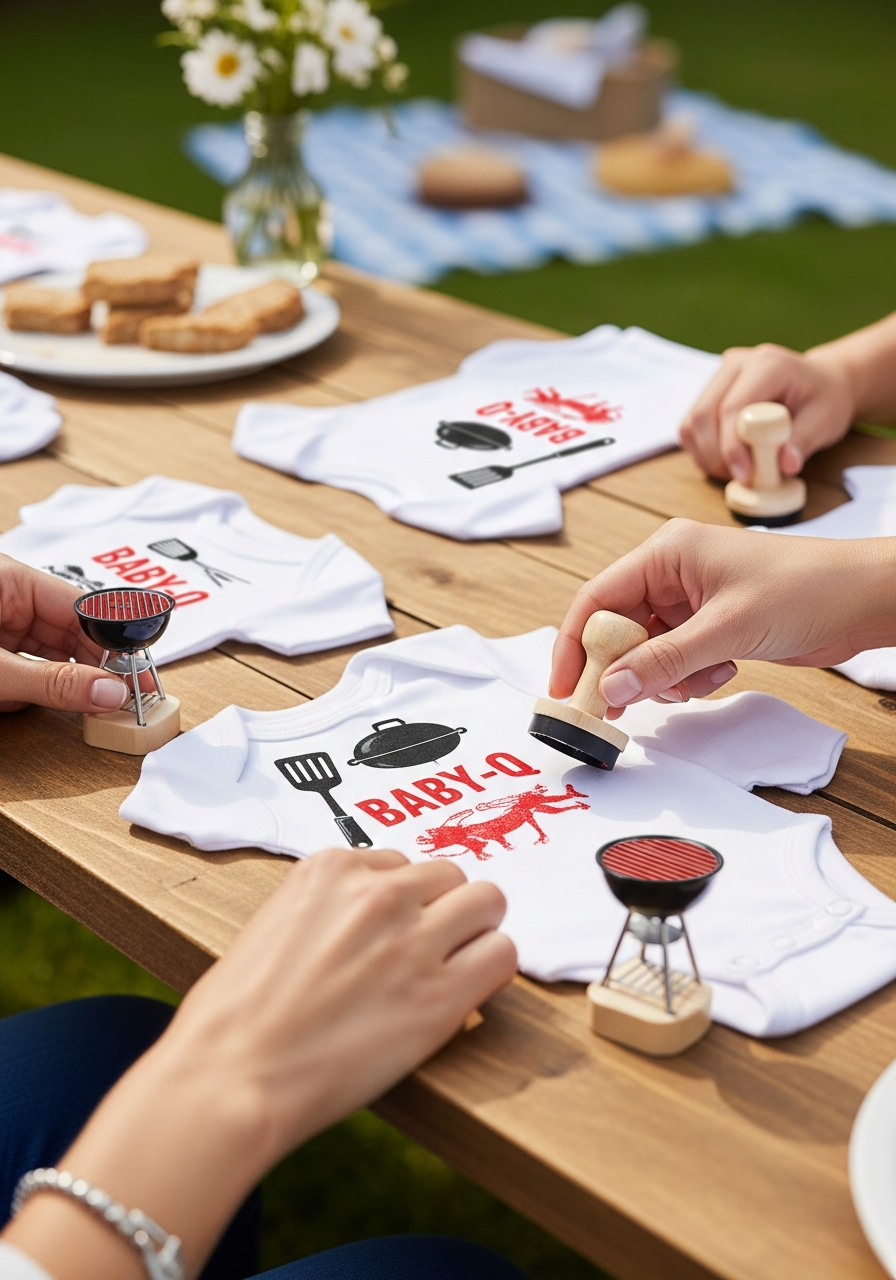 11. Baby Onesie BBQ Decorating