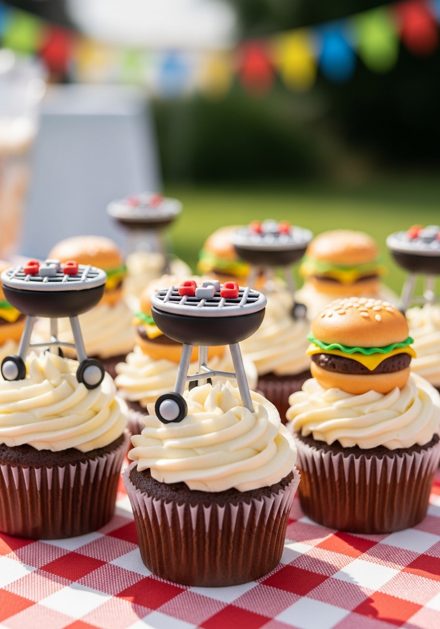 23. BBQ Themed Cupcake Toppers