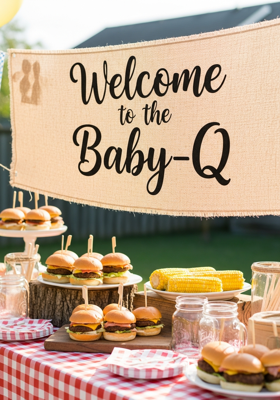 36. BBQ Baby Shower Banner