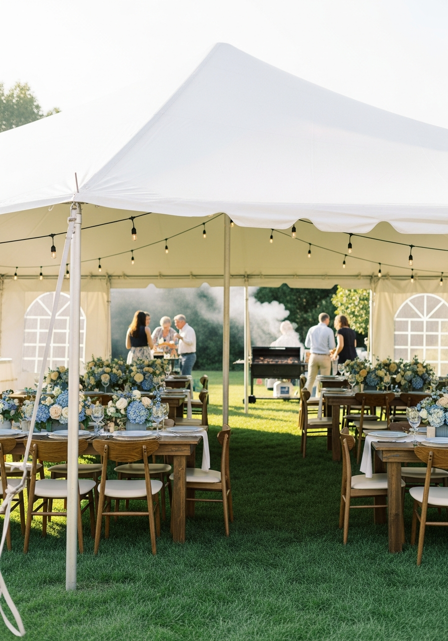 46. Backyard Tent Party Setup