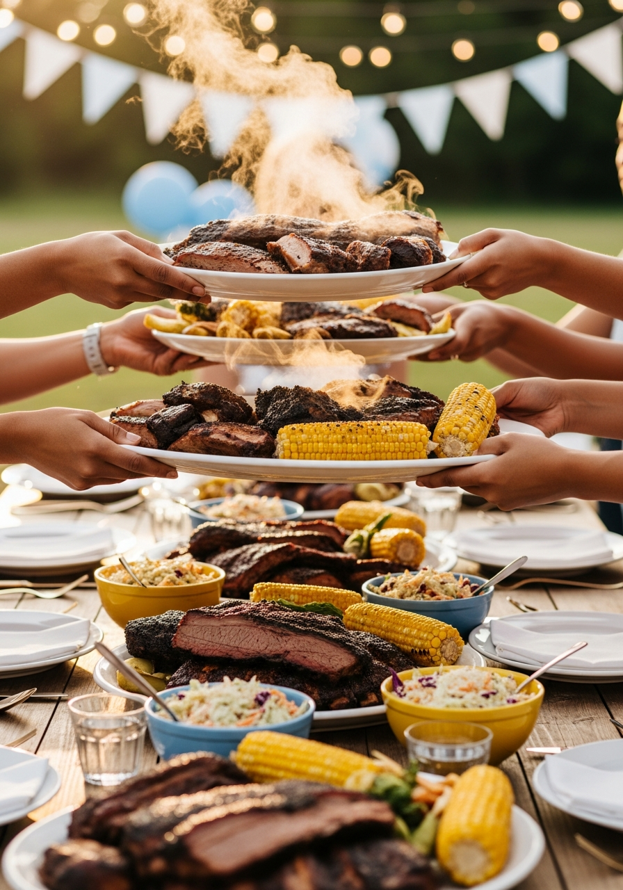 48. Family Style BBQ Table