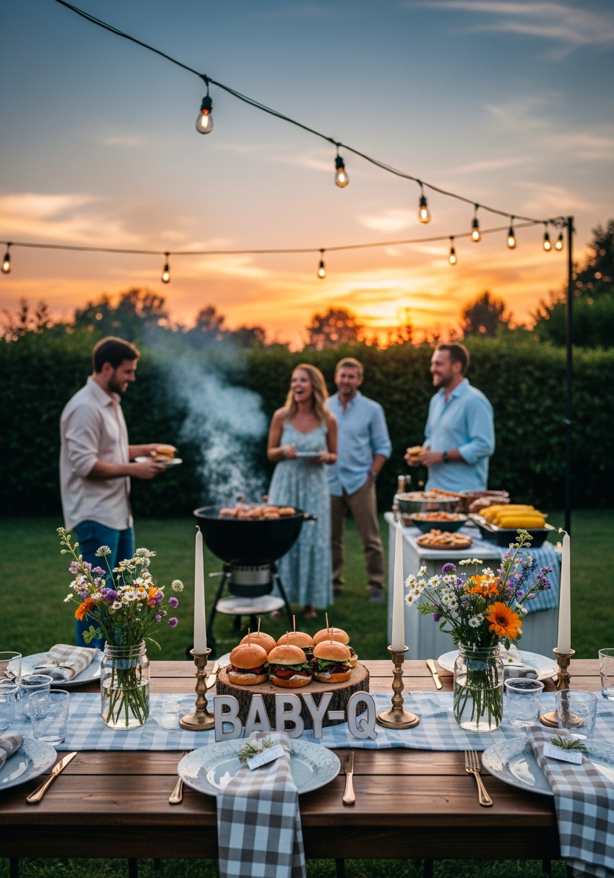 50. Sunset BBQ Baby Shower
