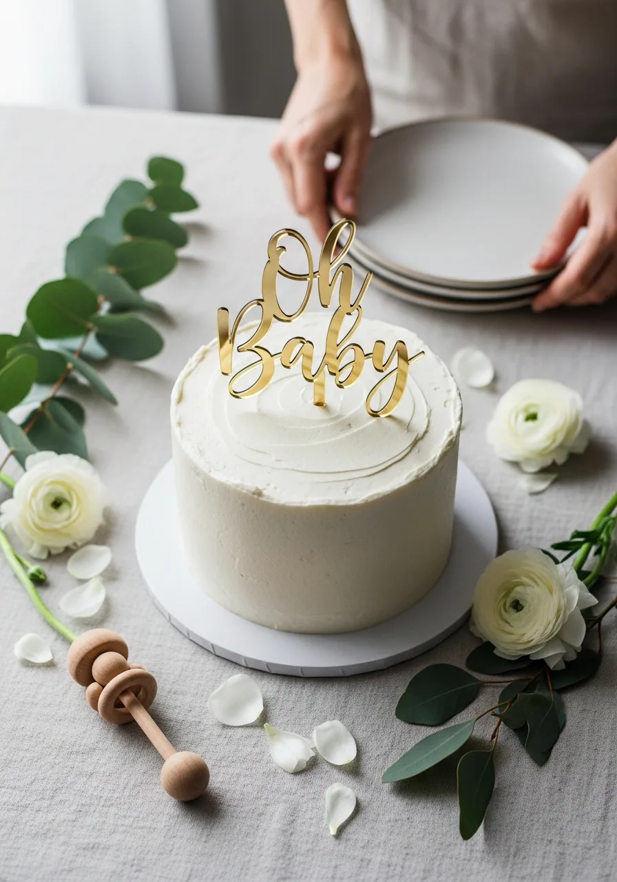 10. Oh Baby Modern Lettering Cake