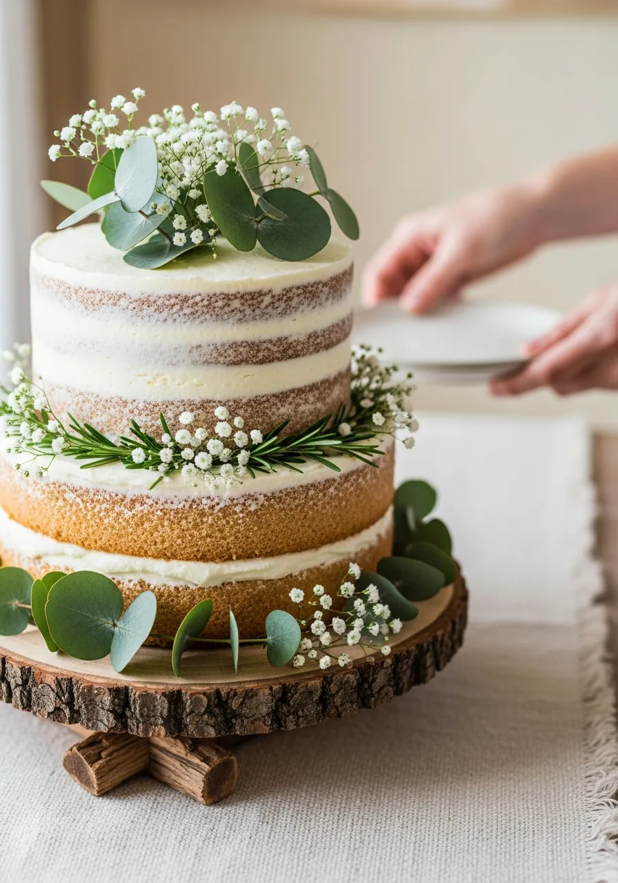 13. Rustic Naked Cake Design