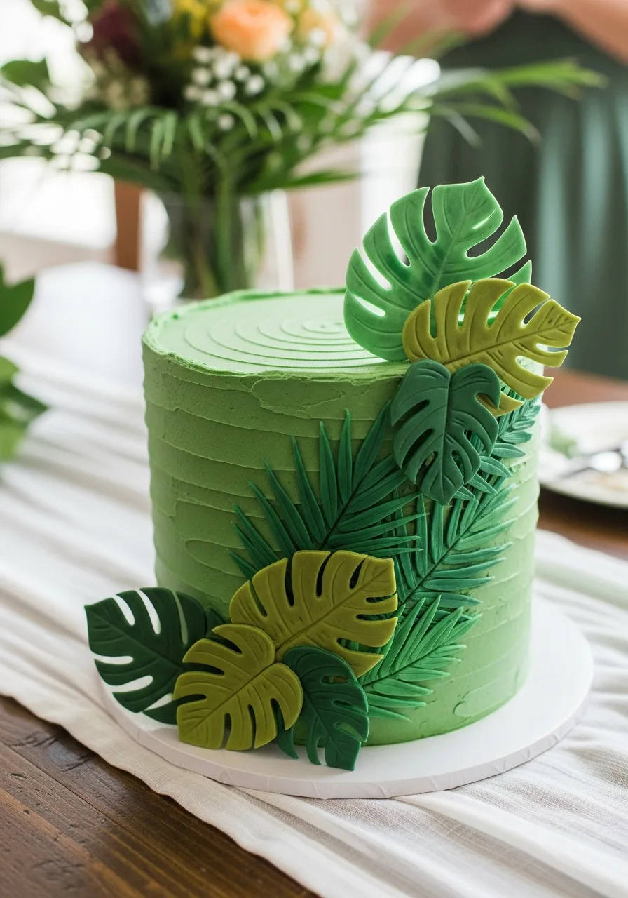 26. Jungle Leaves Green Cake