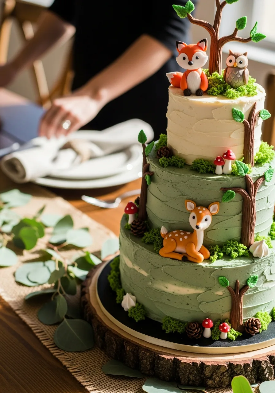 27. Woodland Forest Animal Cake