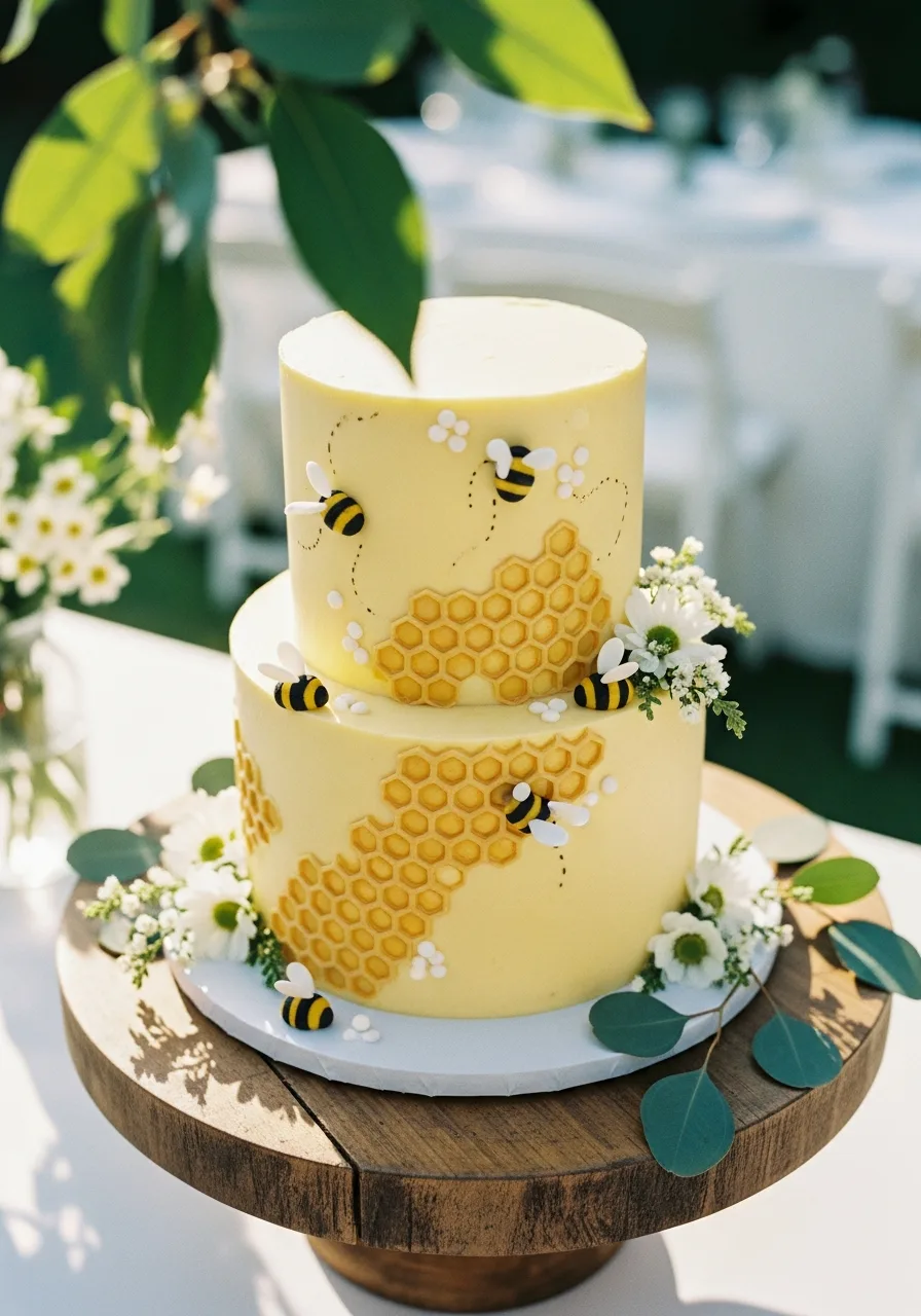 28. Bumblebee Theme Cake
