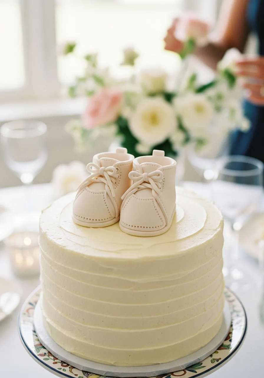 4. Baby Booties Topper Cake