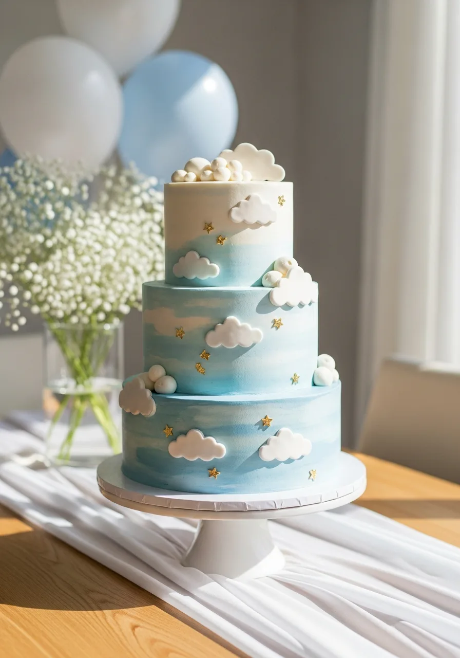 5. Cloud and Sky Theme Cake