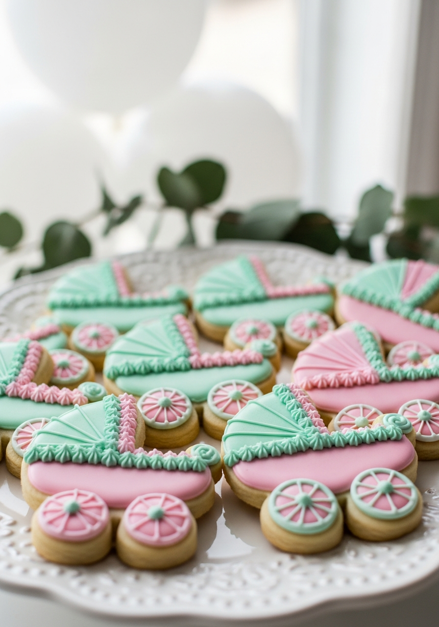 17. Baby Carriage Sugar Cookies