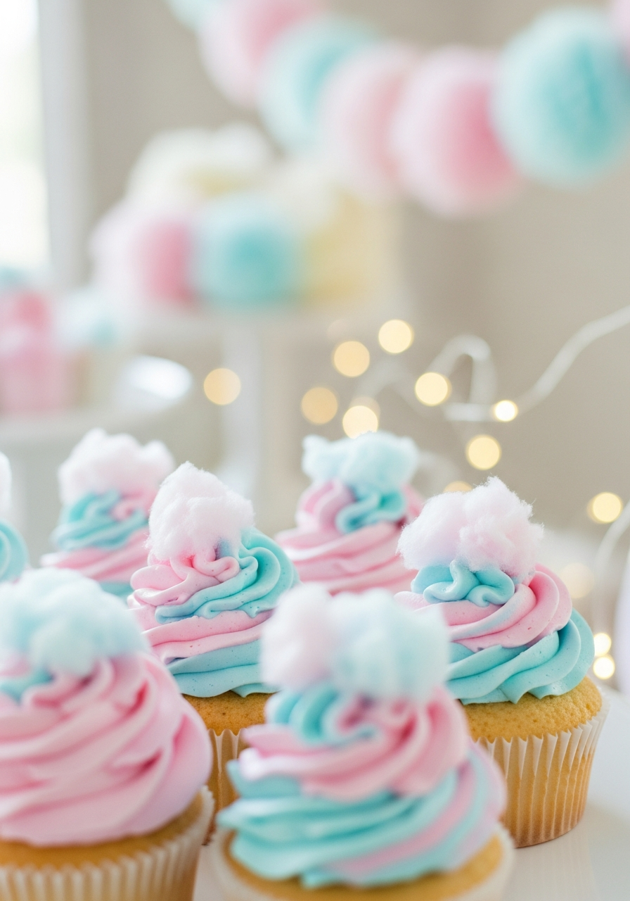 18. Cotton Candy Cupcakes