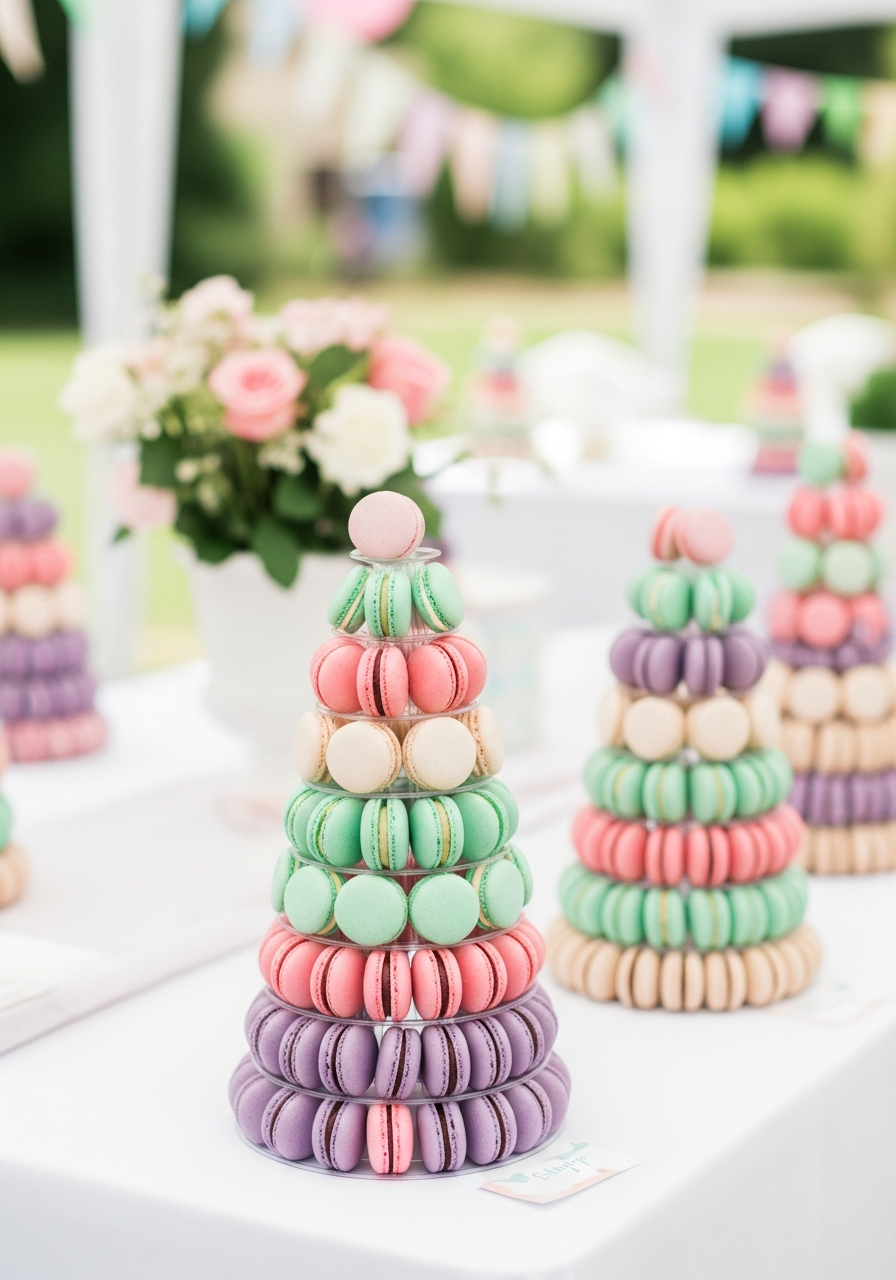 22. Baby Shower Macaron Towers