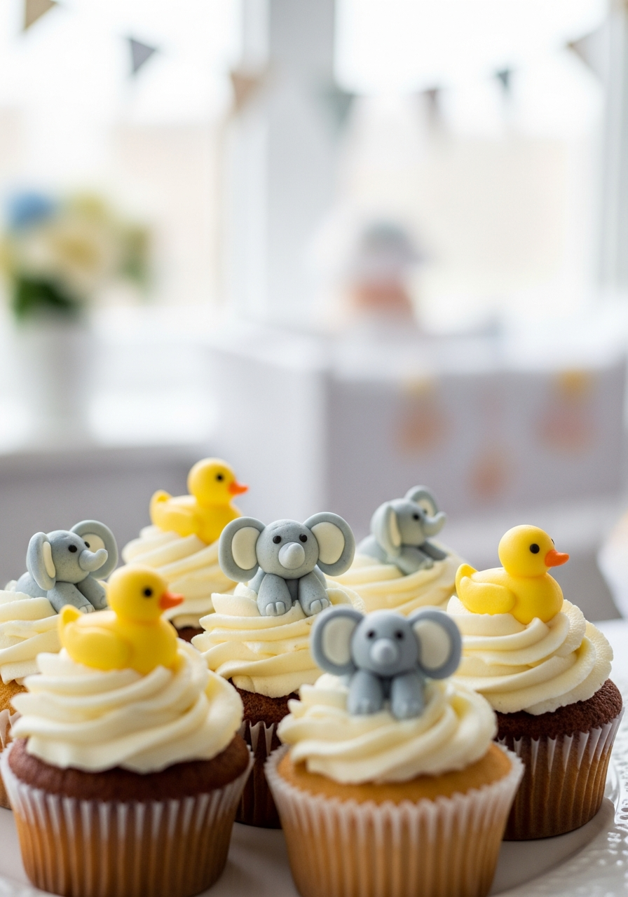 26. Baby Animal Decorated Cupcakes