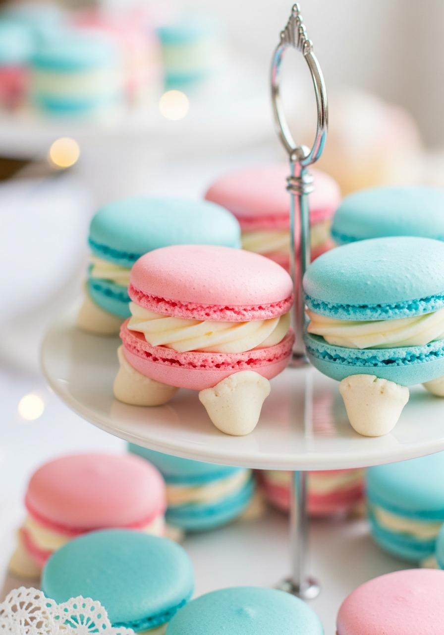 3. Pink and Blue Macarons