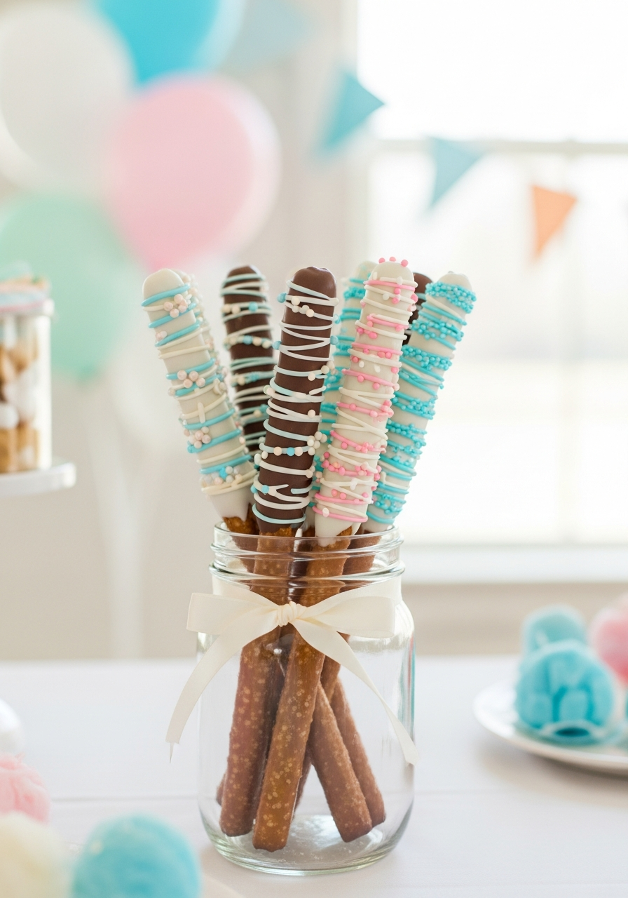 40. Chocolate Dipped Pretzel Rods