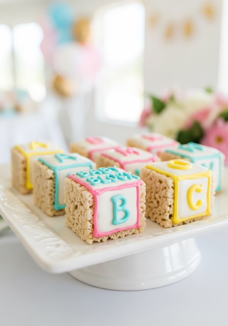 7. Baby Block Krispie Treats