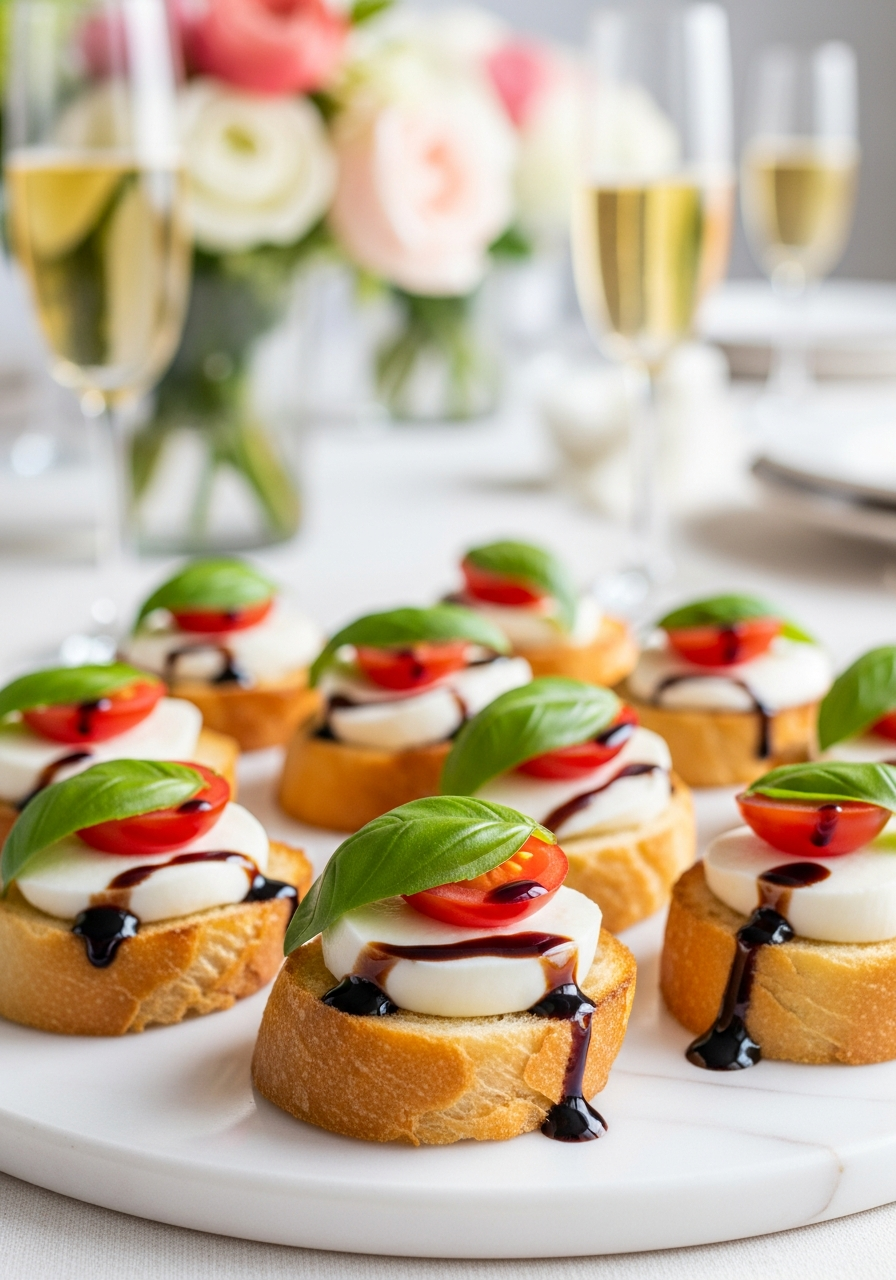 14. Caprese Crostini Bites