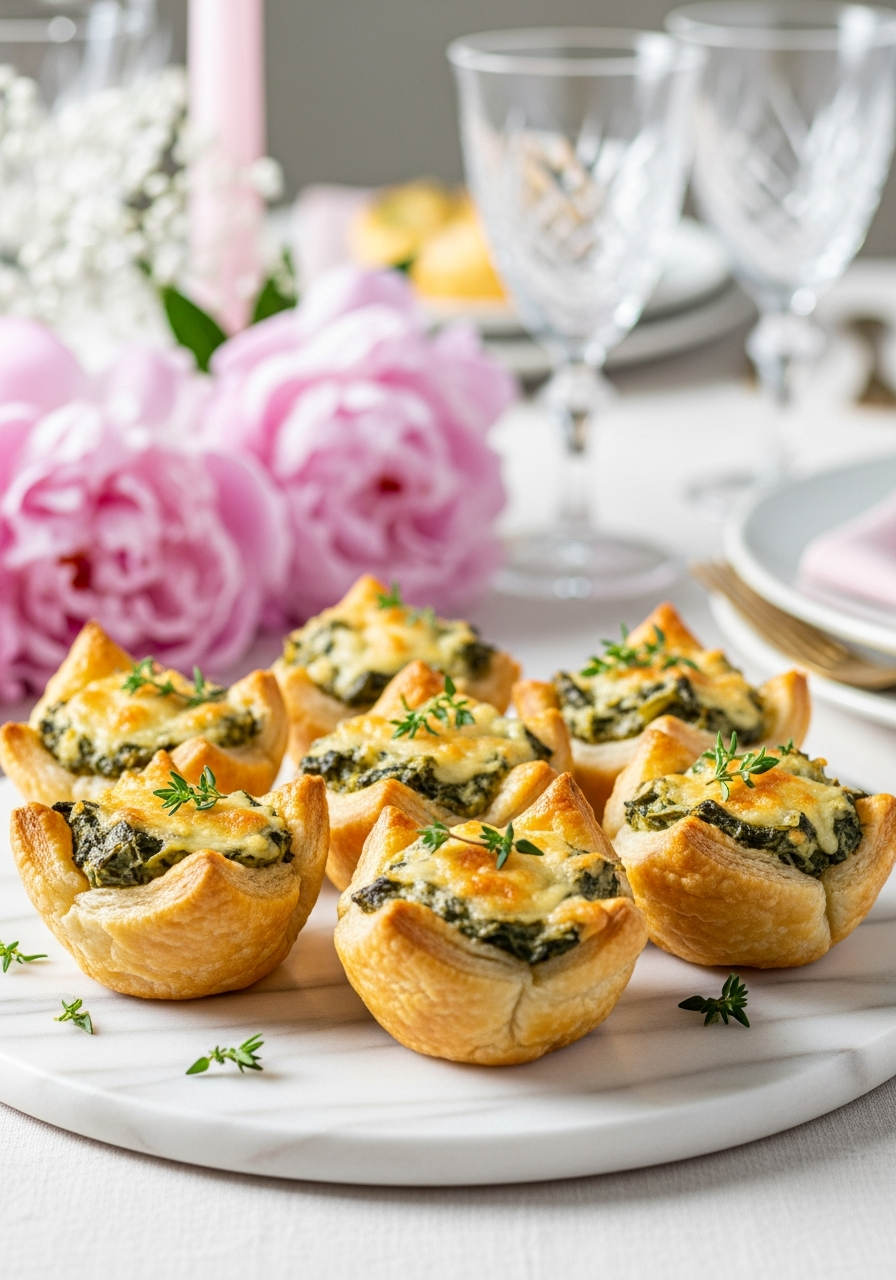 46. Spinach Artichoke Pastry Cups